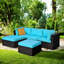 Ensemble de conversation modulaire en rotin 3 pièces avec coussins Awar-775146650