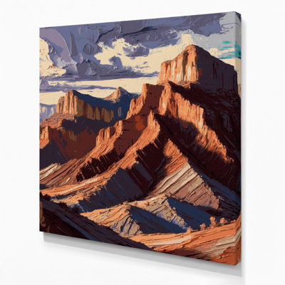 Southwestern Landscapes Mountain Ridge 113 Brown Canvas Wall Art