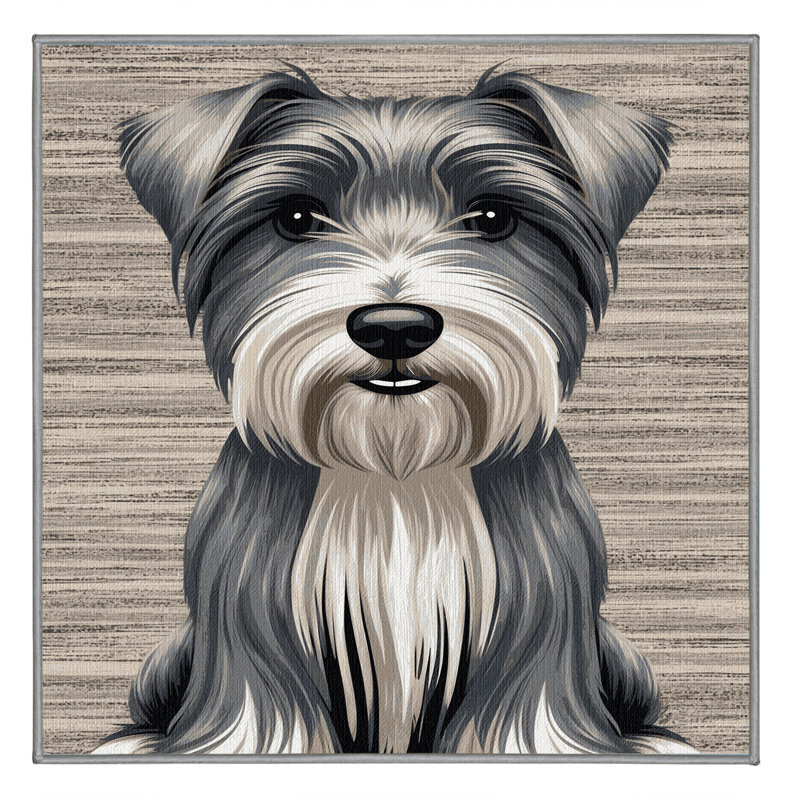  Tapis lavable soyeux Terrier Dogs, Carré 4 pi
