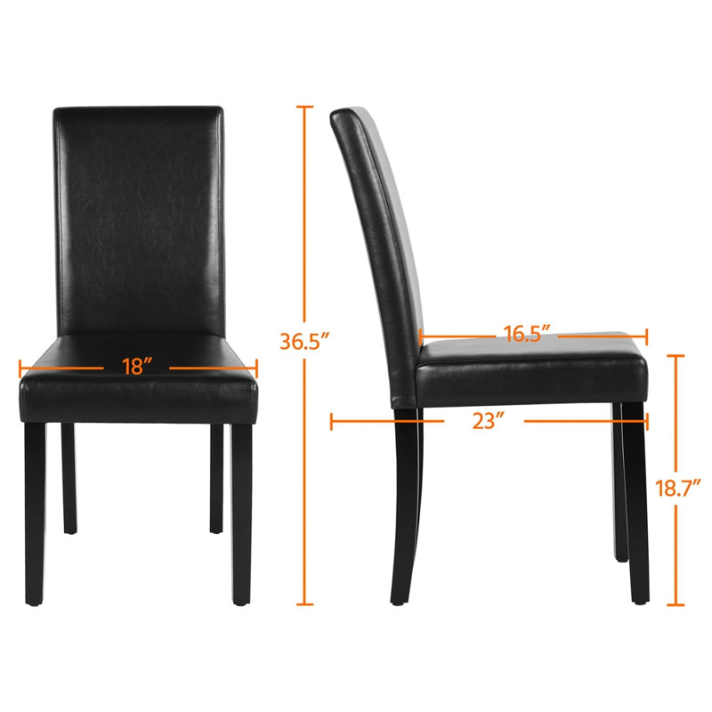 Chaise parsons rembourrée Espiye, Noir