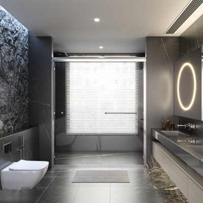 Semi-frameless Double Sliding Shower Door