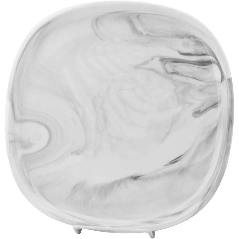 Yedi YCC761, assiette à dîner carrée en porcelaine de 10,5 po, grand plat avec design en marbre, assiette à sushi sans garniture