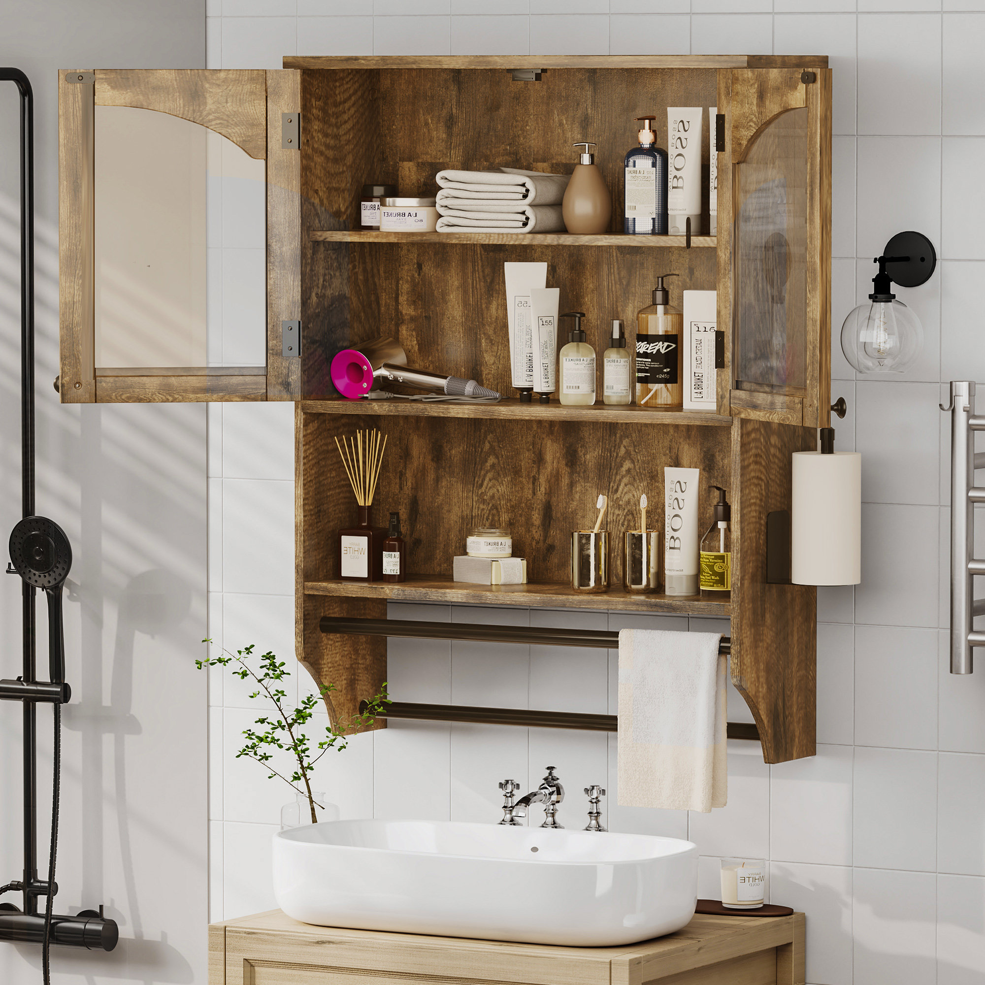 Cersei 19.5 W x 26 H x 8 D Wall Mounted Bathroom Shelves Latitude Run Finish: White