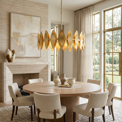 Luminaire suspendu feuille d'or 6 lumières Hayley