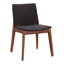 Ensemble de deux chaises d'appoint de salle à manger rembourrées en noyer et noir