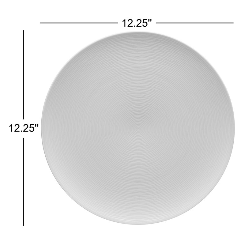 Plateau rond tourbillonnant 12,25 po Noritake, gris