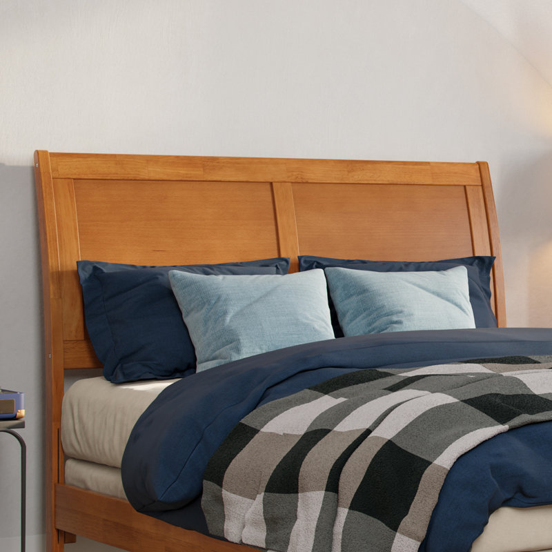  Lampley Solid Wood Foundation Bed , Full, Light Toffee