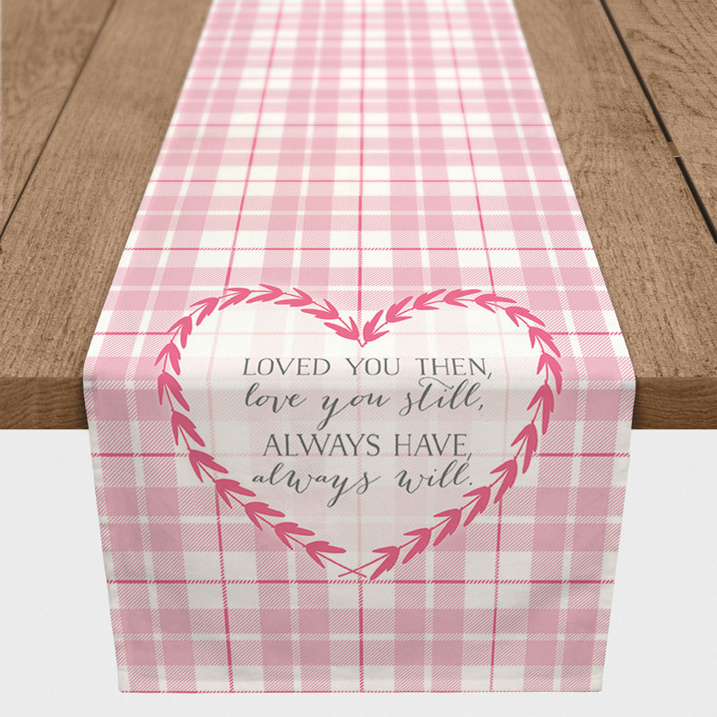 Plaid Cotton Blend Wedding Table Runner