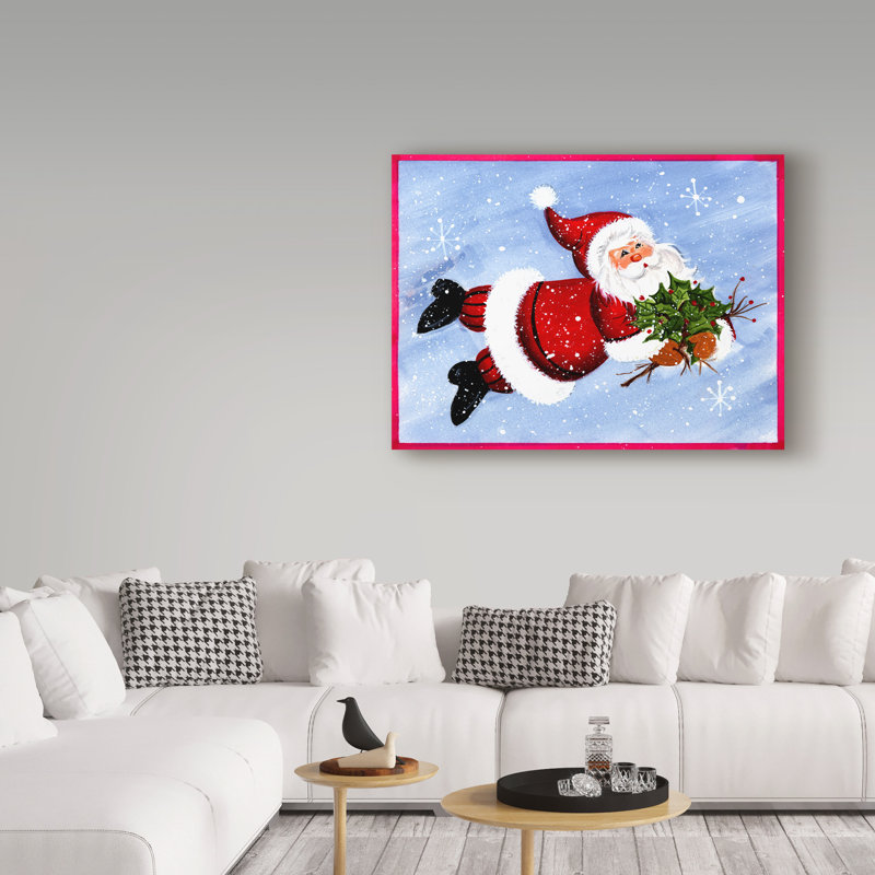 « père noël et holly », art sur toile, H 35 po x l 47 po x P 2 po