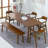 Nut-brown Rectangular Solid Wood Dining Table-1730151562