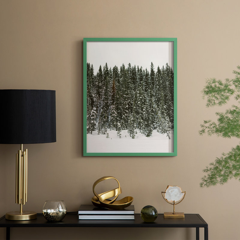 Christmas Tree Forest Framed Print - Solid Wood, 30" H x 24" W, Green