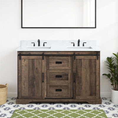Cayden 54'' Double Bathroom Vanity with Top