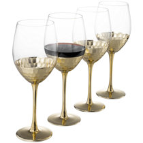 QIANXI 4 - Piece 14oz. Glass White Wine Glass Stemware Set