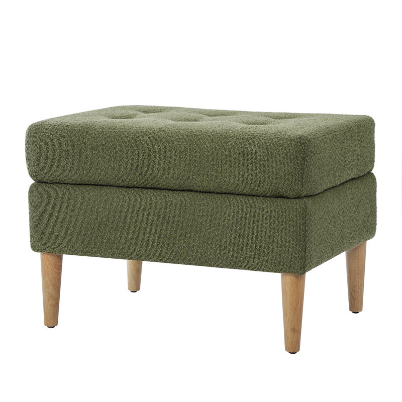 Repose-pieds rembourré Luna, Vert olive