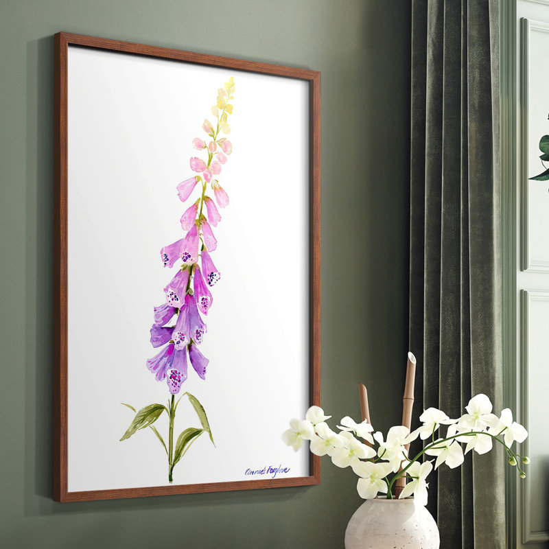 Reproduction encadrée Annie's Foxglove I - bois massif, H 20 po x l 16 po, Brun