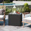 Boîte de rangement extérieure, banc en résine avec couvercle verrouillable, 30 gallons, 1 unité, (noir)-128496419
