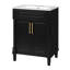 24" Freestanding Bathroom Vanity With Half-Moon Ceramic Sink, Modern Cabinet With 2 Doors And Adjustable Shelf, Green/White/Black-826853228