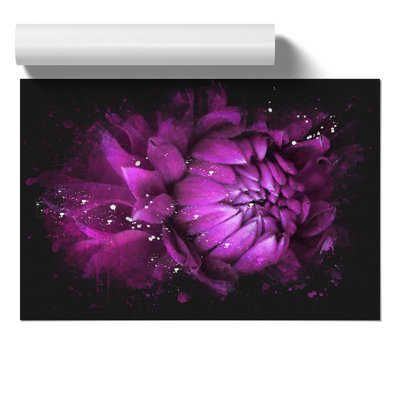 Purple Flower Paint Splash - Frameless Print