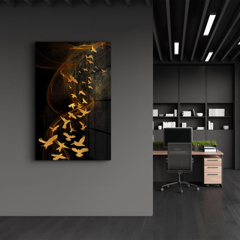 Élégante peinture murale en verre trempé de 13,8 po x 21,7 po | 100% verre trempé, épaisseur: 0,16 pouce | Imprimé UV pour des couleurs éclatantes | Parfait pour la décoration intérieure, le salon et les espaces de bureau