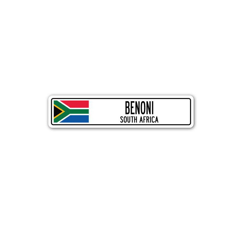 Plaque de rue Ashfield Benoni, drapeau d'Afrique du Sud, H 8 po x l 36 po x P 1 po