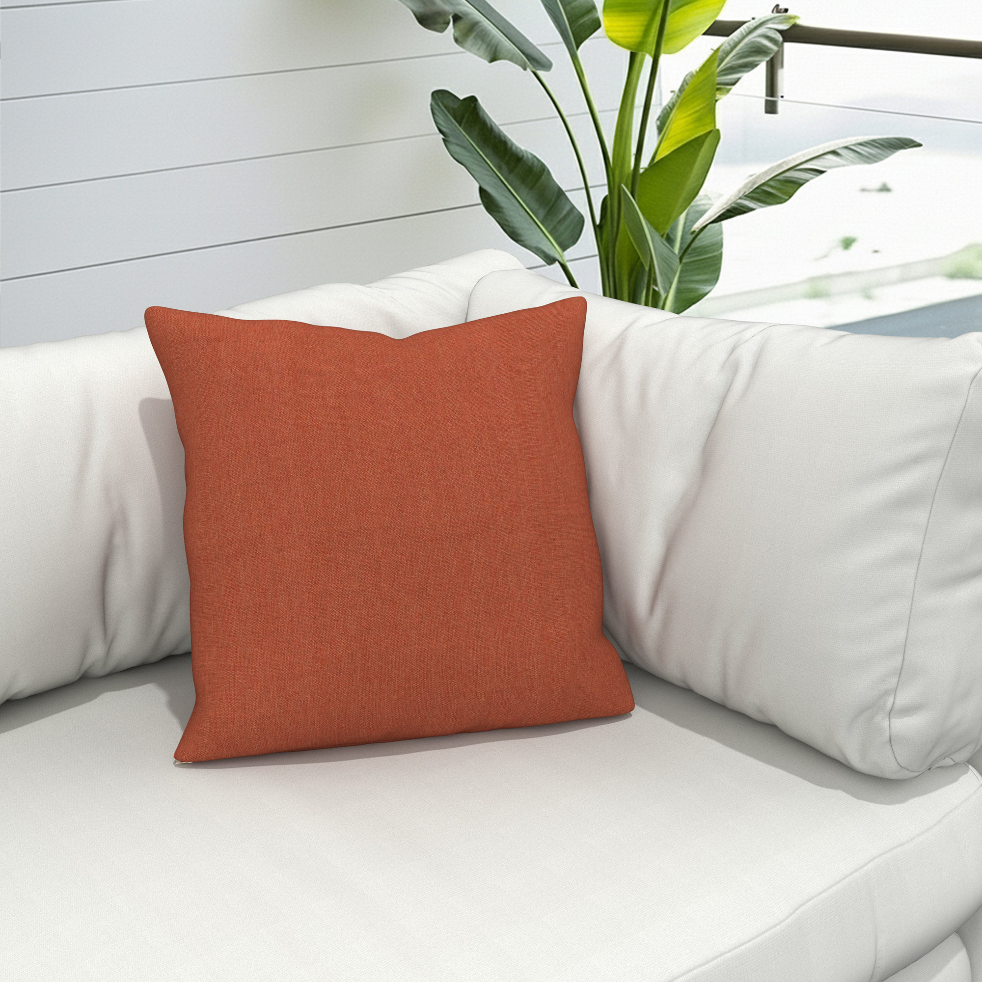 Gabi Indoor/Outdoor Throw Pillow, Square 20", Orange