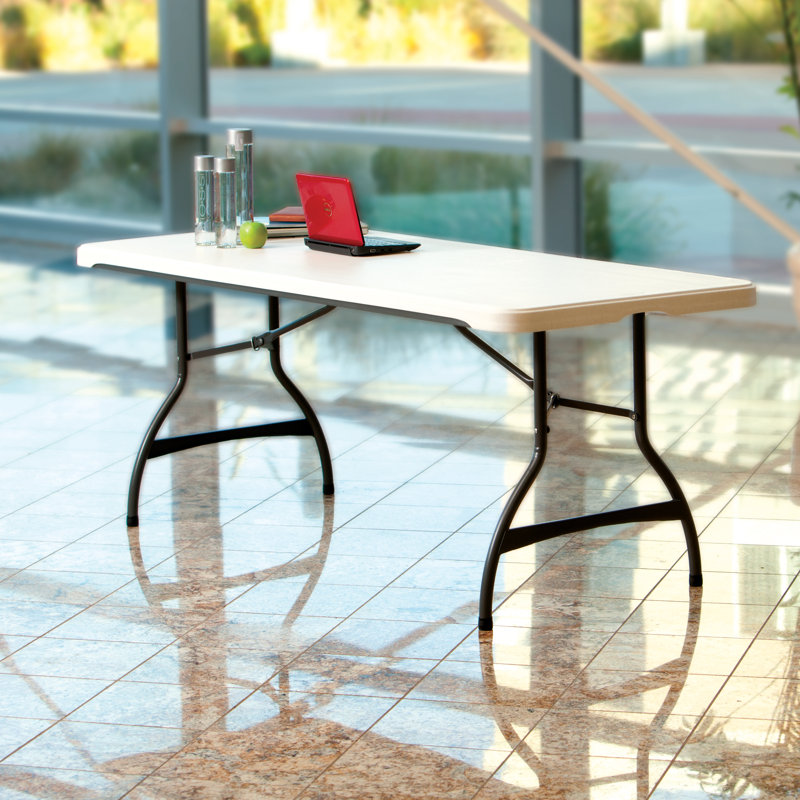 72'' Rectangular Portable Banquet Table, White Granite