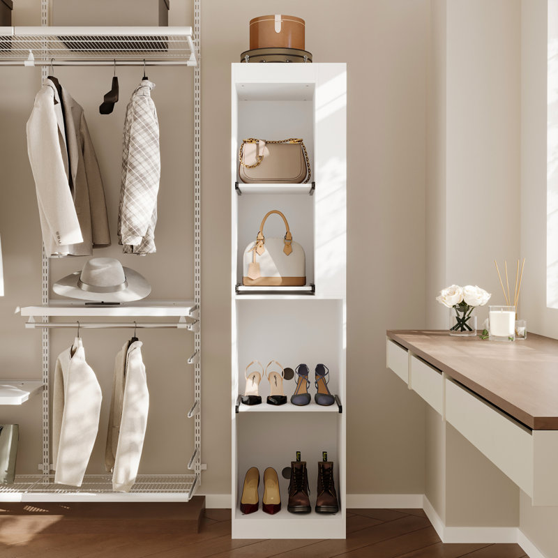 Elegant Wardrobe Tower With Slide-Out Organizers