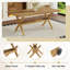 Table de salle à manger rectangulaire de 71 po avec pieds en métal en forme de X, table à grain de bois moderne pour 6 à 8 personnes-1198516236