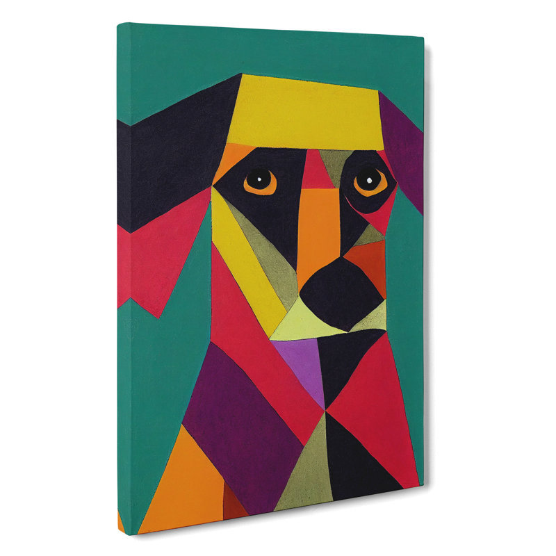 XC1022-1835X Dog In Abstract No.3 - Wrapped Canvas Print, 60cm H x 40cm W x 3cm D