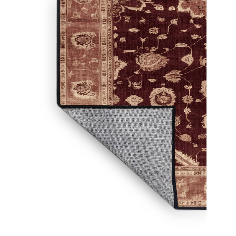 Tapis brun lavable à la machine, Carré 7 pi
