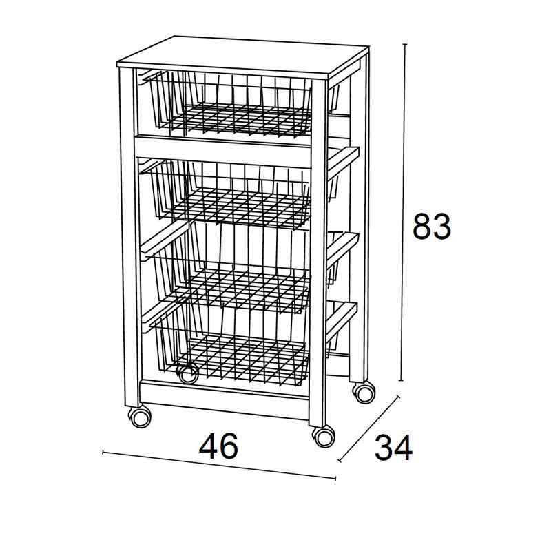 Ruthar Solid Wood Bar Cart, White