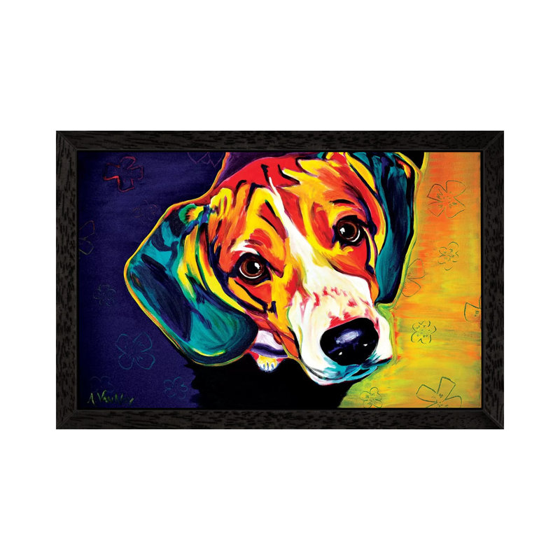 Beagle Bailey - Print on Canvas, 152.5 cm H x 101.5 cm W, Black Framed