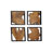 Parthenon Handmade Live Edge Teak Wood Wall Decor (Set of 4) 