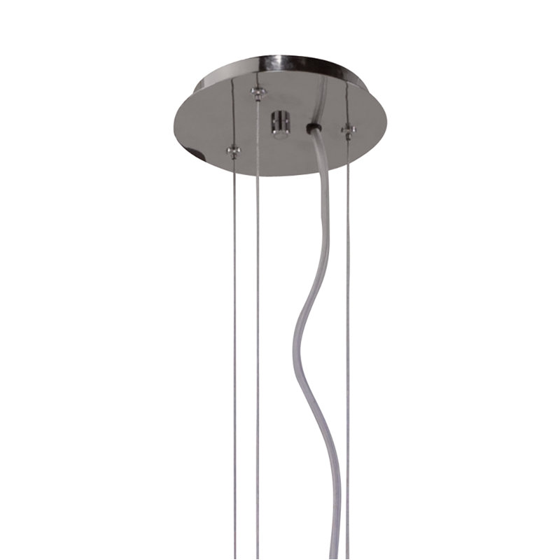 Calligraphy 2 - Light Unique Geometric LED Chandelier, 16.5" H x 18" W x 18" D, Silver Leaf with Polished Stainless Accents