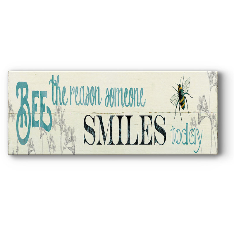 «Bee The Raison On Canvas», art textuel, H 20 po x l 50 po x P 1,5 po