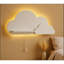 Tablette décorative flottante en bois pour chambre de bébé - options d'éclairage (tablette nuage blanc avec lumière)