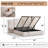3-Piece Bedroom Set: King Velvet Pneumatic Lift Storage Bed with Floating Nightstands & LED Lights-1564620905-1564620908