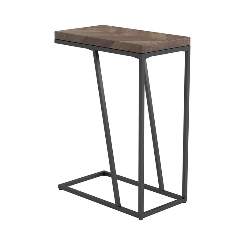 Rustic Tobacco Herringbone Sandy Accent Table