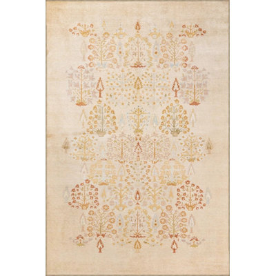 Nature Themed Traditional Woven Based Washable Carpet