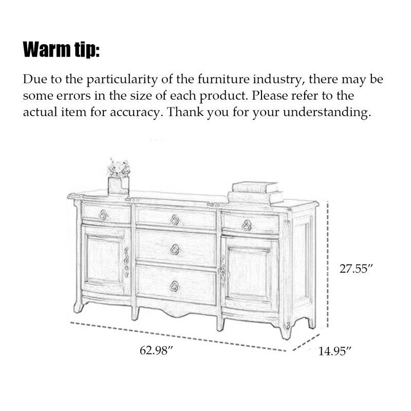 Buffet American Vintage, H 27,55 po x l 62,98 po x P 14,95 po