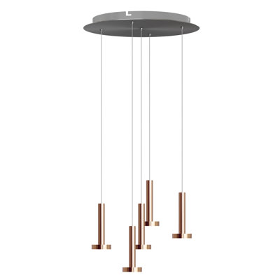 Luminaire suspendu cylindrique à 5 lumières Netice