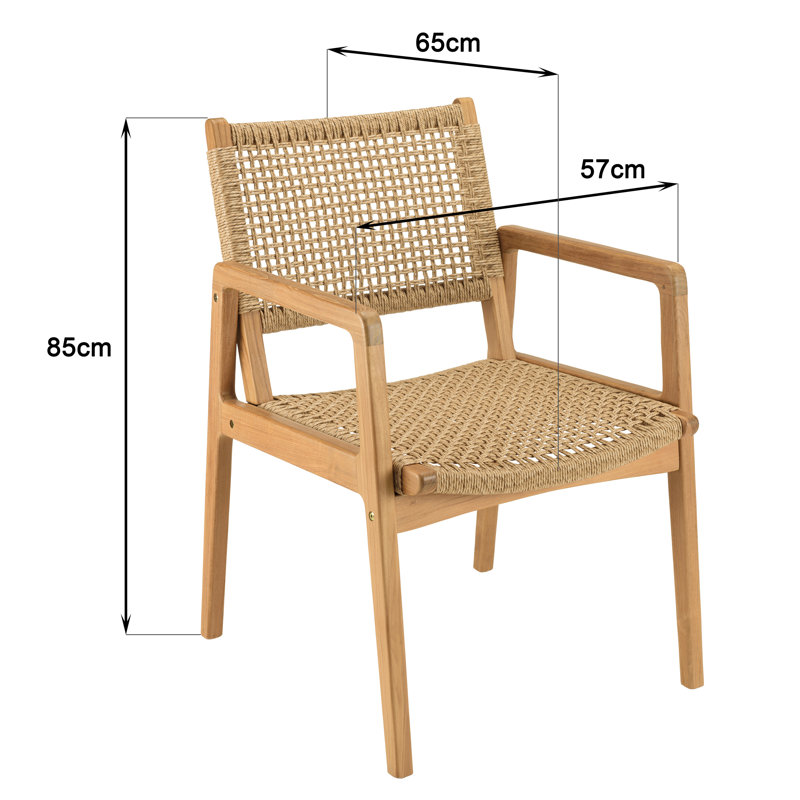 Set Of 2 Natural Garden Armchairs