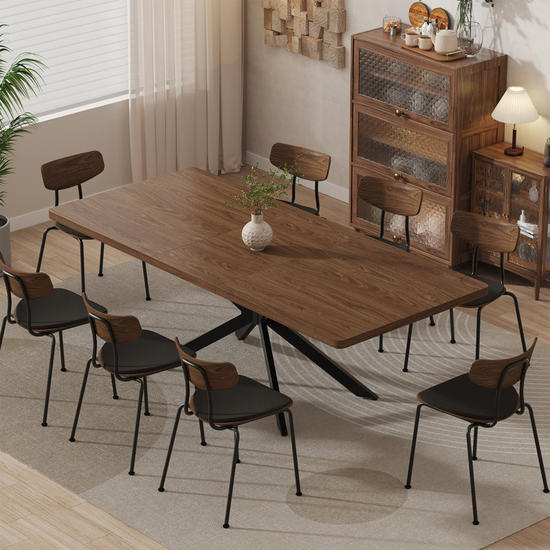 Table de salle à manger rectangulaire à rallonge 55,11 à 70,8 pouces (avec rallonges pivotantes) pour 6 à 8 personnes