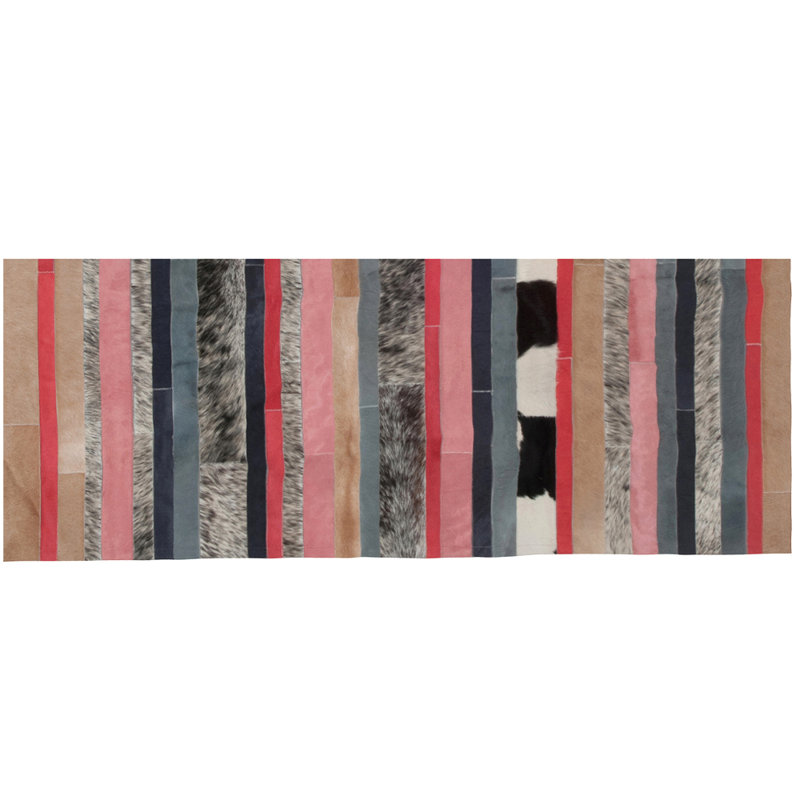 Nueva Raya Cowhide Striped Area Rug, Runner 2'7" x 6'6"