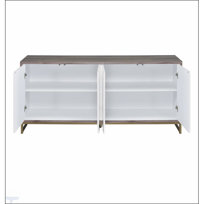 Armoire console avec finition chêne et champagne Paavan