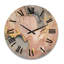 Horloge murale surdimensionnée en bois rose et doré-859861219