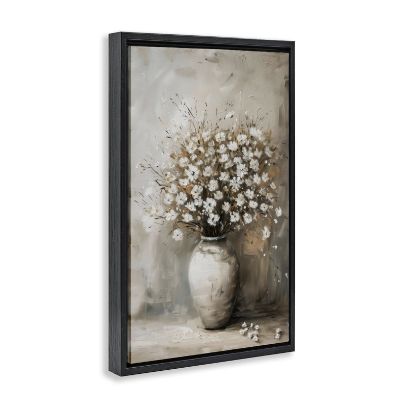  Toile rétro nature morte par LSR Design Studio, H 31 po x l 21 po, Cadre flottant noir de jais