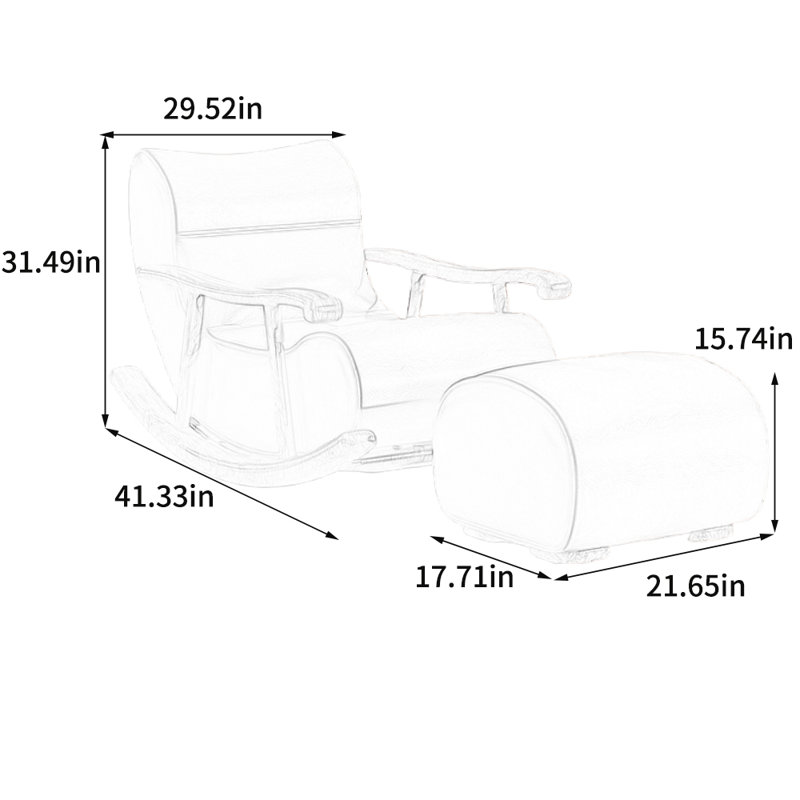 Chaise berçante ergonomique en similicuir, Brun