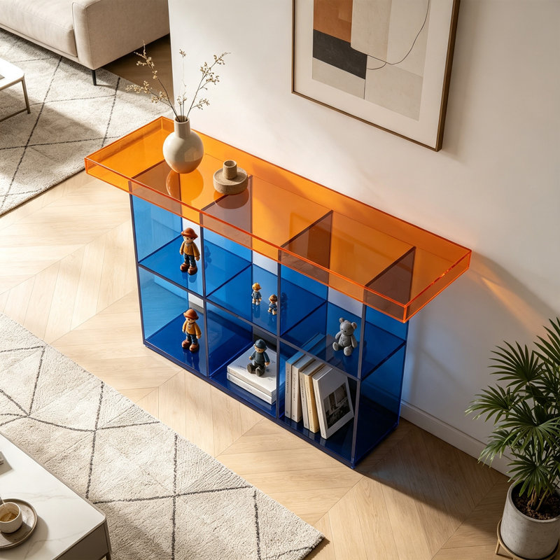 Console orange orange bleu, H 27,56 po x l 39,37 po x P 11,81 po
