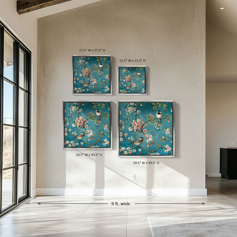 "Blossom I Crop" par Lisa Audit, reproduction sur toile dans un cadre flottant argenté, 27.5" H x 27.5" W, Argent argent